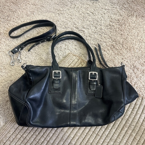 Coach Hamilton black full-grain cowhide leather satchel vintage - Picture 1 of 6
